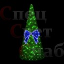Уличная светодиодная Елка с Синим Бантом 4м