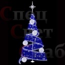 Светодиодная уличная елка "Спираль" 4 м Синяя