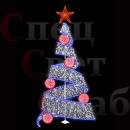 Светодиодная уличная елка "Спираль" 4 м Белая